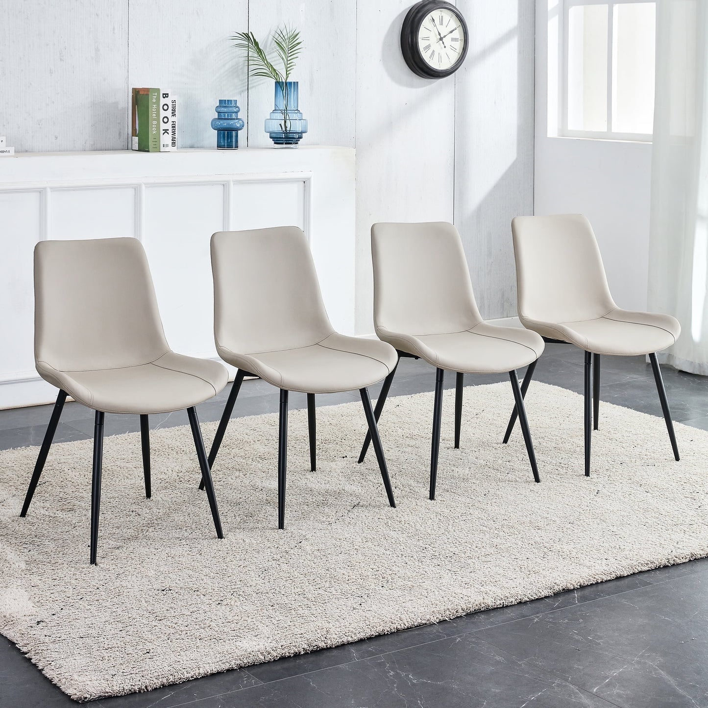 Sudica Chairs de Cuero Blancas Set de 4