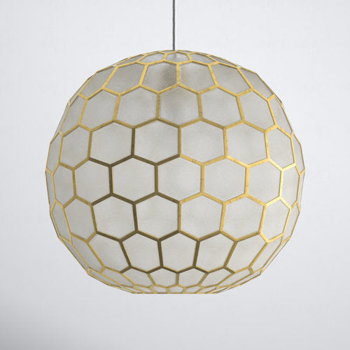Olwen 1 - Light Unique Globe Pendant with Capiz Accents