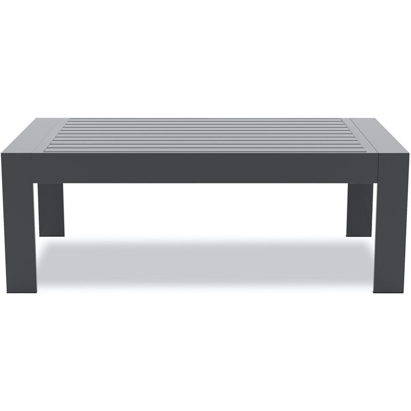 Searl Aluminum Outdoor Patio Coffee Table Modern Rectangle End Table