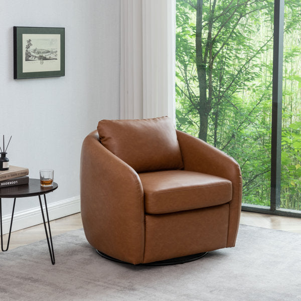 Balvir Upholstered Swivel Barrel Chair