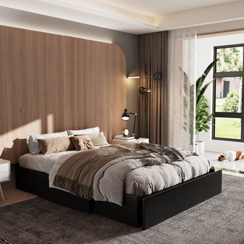 Bret Upholstered Storage Bed with 3 Drawers FULL