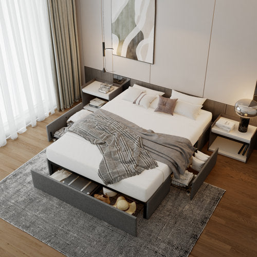 Bret Upholstered Storage Bed with 3 Drawers FULL