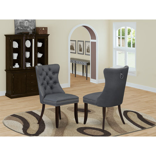 Jahangir Tufted Faux Leather Upholstered Parson (set de 2)