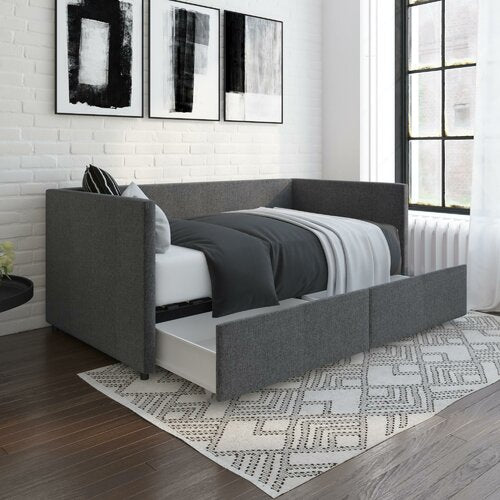 Anais Upholstered Daybed with Drawers TWIN