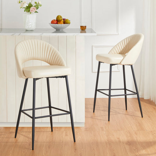 Ejvind Modern Quilted Upholstered Bar Stool Set de 2