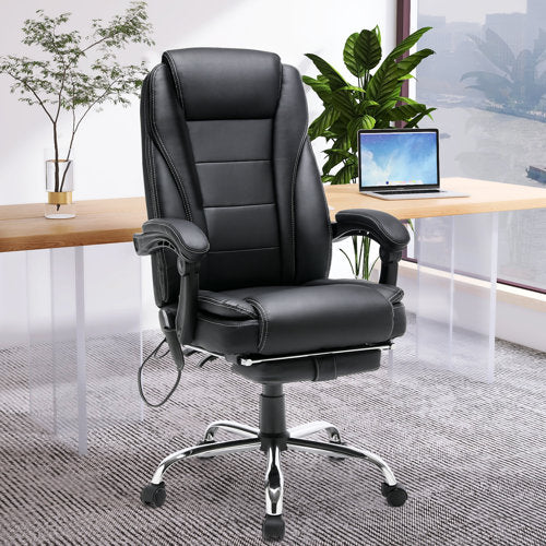 Elianagrace Reclining Office Chair with Massage, Heating, Ergonomic Office Chair with Foot Rest