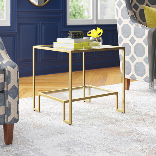 Heaton Glass End Table with Storage