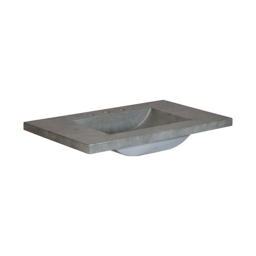 Igoal 36'' Single Cement Bathroom Vanity Top with Sink