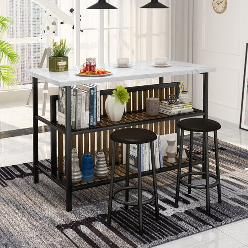 Inas 47.24" Steel Kitchen Island Set