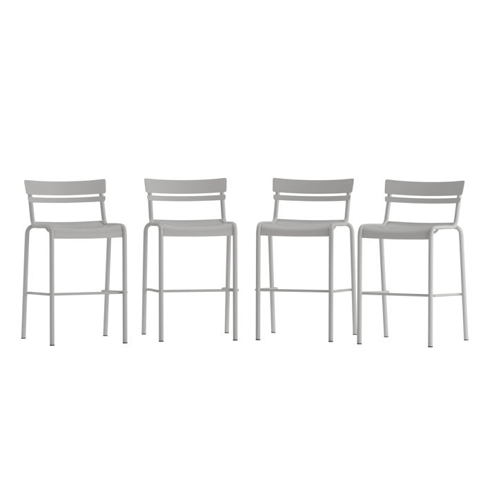 Jazavian Modern Outdoor Steel Bar Stool Set 2