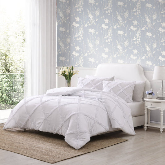 Laura Ashley Norah White Easy Care Comforter