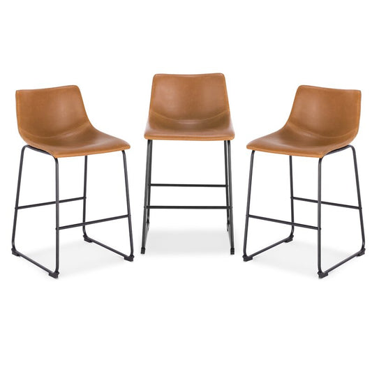 Lycus 24" Leatherette Counter Stool (Set of 3)