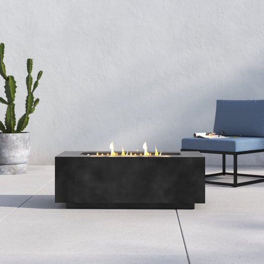 Rashid rectangular fire pit table