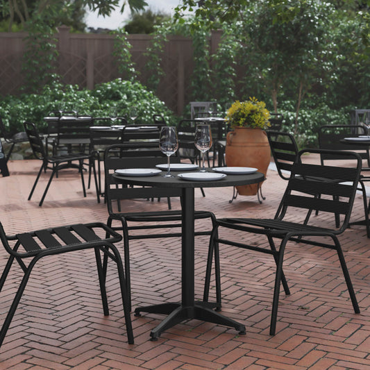 Siyah Round Aluminum Smooth Top Bistro Table