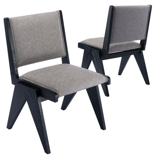 Upholstered Dining  Dining Room Chairs Linen Farmhouse Armless Side Chair (Set de 2)