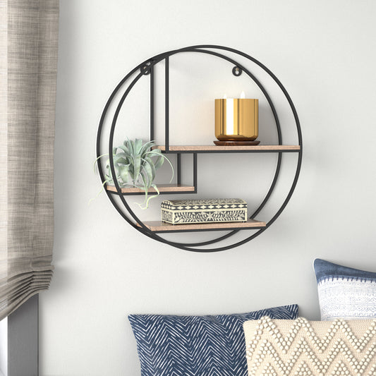 Aberdeen 3 Piece Circle Mango Wood Accent Shelf