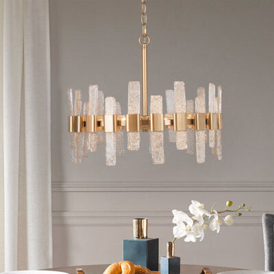 Nivaan 6 - Light Kitchen Island Drum Pendant with Crystal Accents